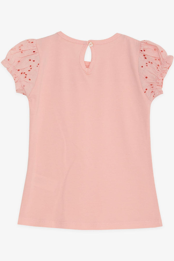 BRE Breeze Girl's T-Shirt with Lace Accessories, 50 Years, Salmon - Martinez
