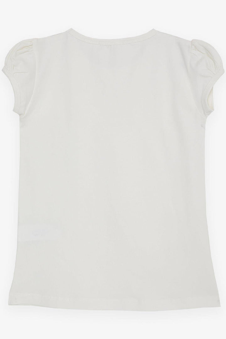BRE Breeze Girl's T-shirt with Lace 4-8 Years, Beige - Southall
