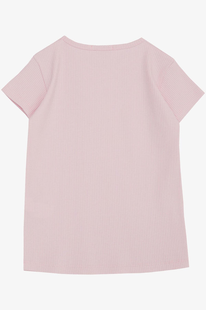 BRE Breeze Girl's T-shirt with Lace Trim and Ruffle, 4-8 Years, Pink - Glendora