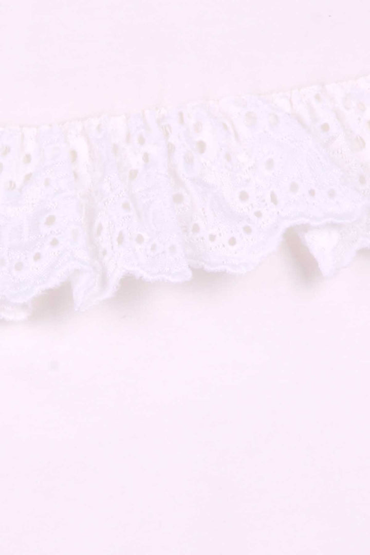 BRE Breeze Girl's T-shirt with Lace Sleeves Elasticated 3-8 Years, Ecru - Grantham