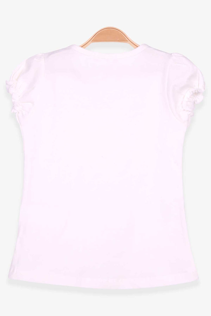 BRE Breeze Girl's T-shirt with Lace Sleeves Elasticated 3-8 Years, Ecru - Grantham