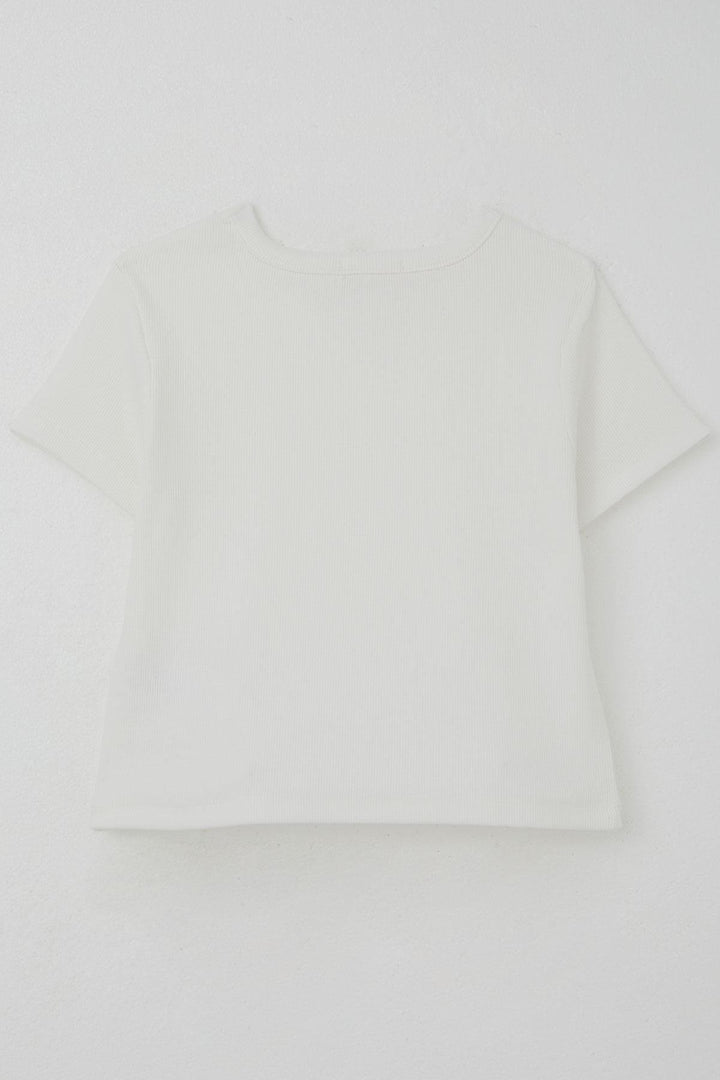 BRE Breeze Girl's T-shirt Heart Logo 94 Years, Ecru - Monrovia