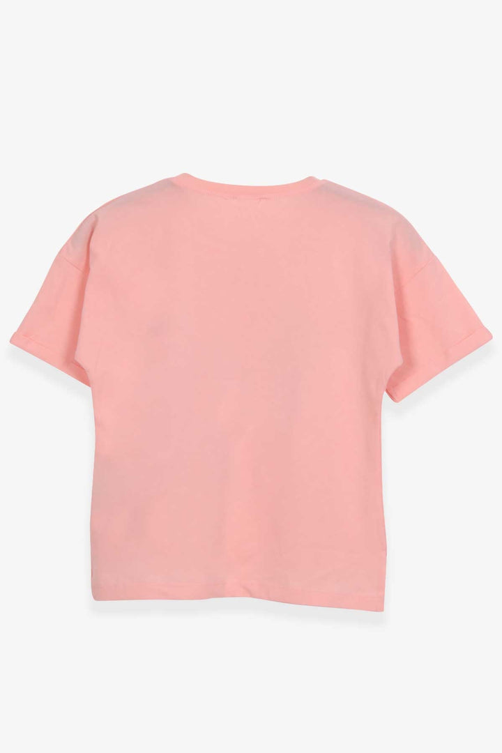 BRE Breeze Girl's T-shirt Heart Printed with Glitter 96 Years, Salmon - Chaves
