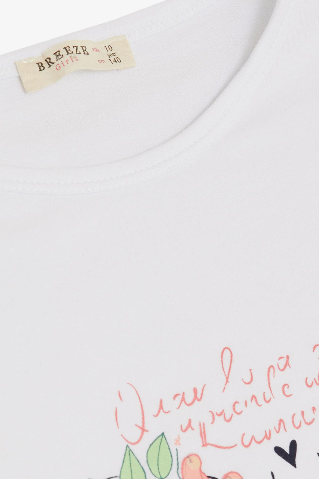 BRE Breeze Girl's T-shirt with Butterfly Print, 106 Years, White - Sorel-Tracy