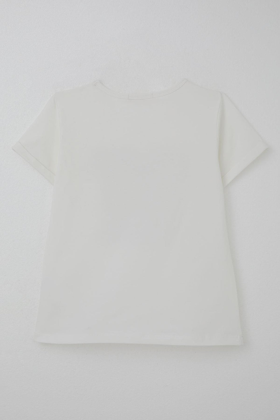 BRE Breeze Girl's T-shirt with Butterfly Print and Stone Detail, 94 Years, Ecru - Voznesensk
