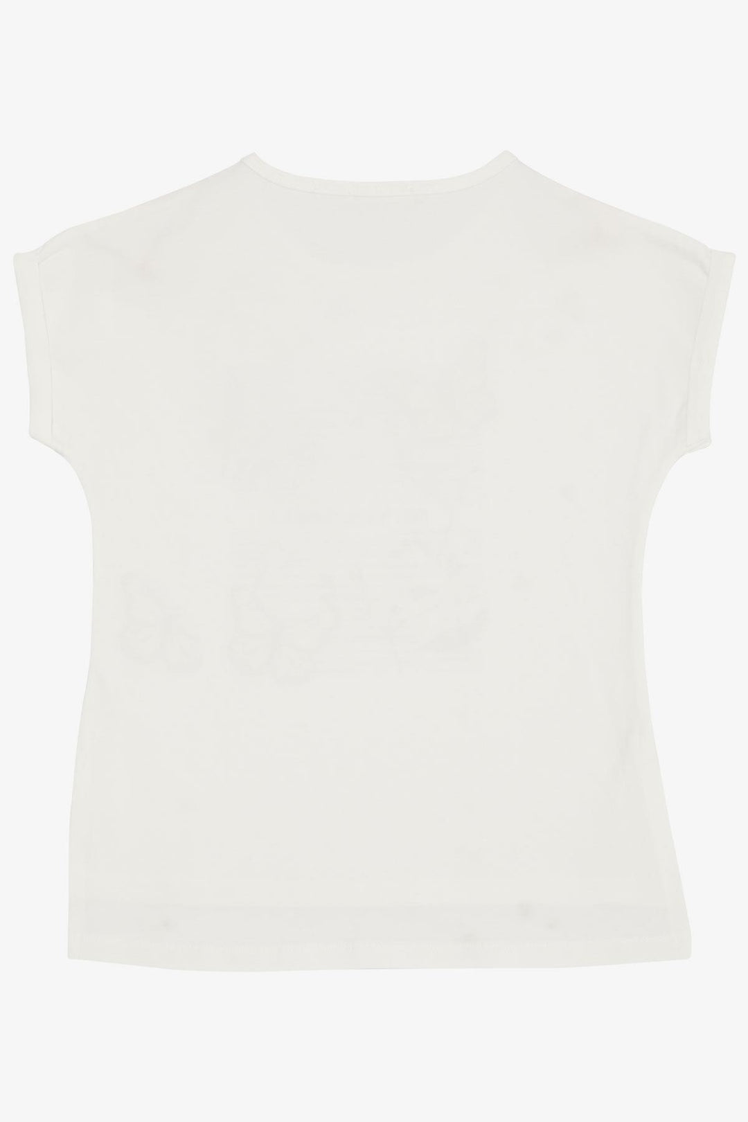 BRE Girl's T-shirt Butterfly & Flower Printed 106 Years, White - Thonon-les-Bains