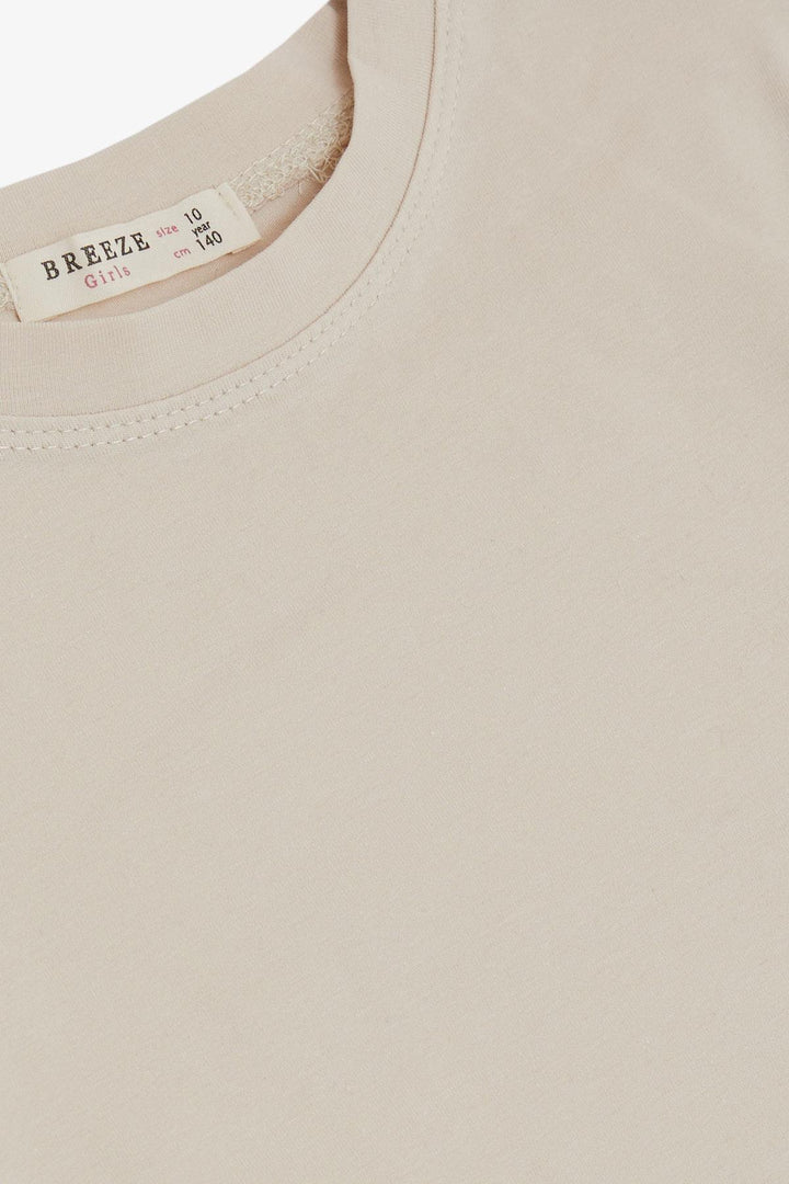 BRE Breeze Girl's T-shirt Belt Length Basic 94 Years, Beige - Siegburg