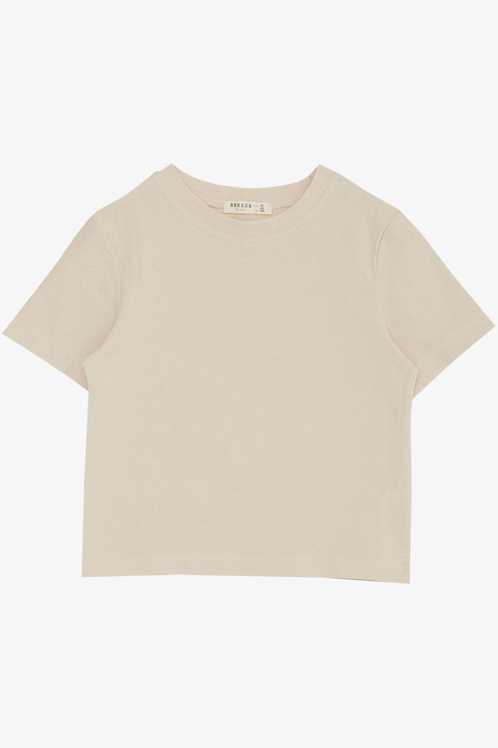BRE Breeze Girl's T-shirt Belt Length Basic 94 Years, Beige - Siegburg