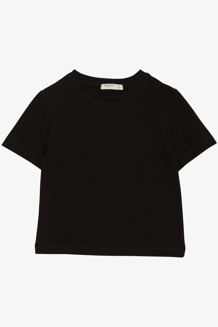 BRE Breeze Girl's T-shirt Belt Length Basic 94 Years, Black - Rho