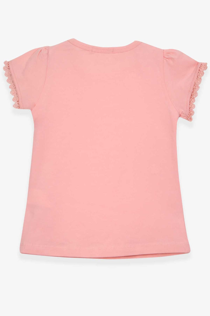 BRE Breeze Girl's T-shirt with Lace Sleeves, 2-6 Years, Salmon - Brussels