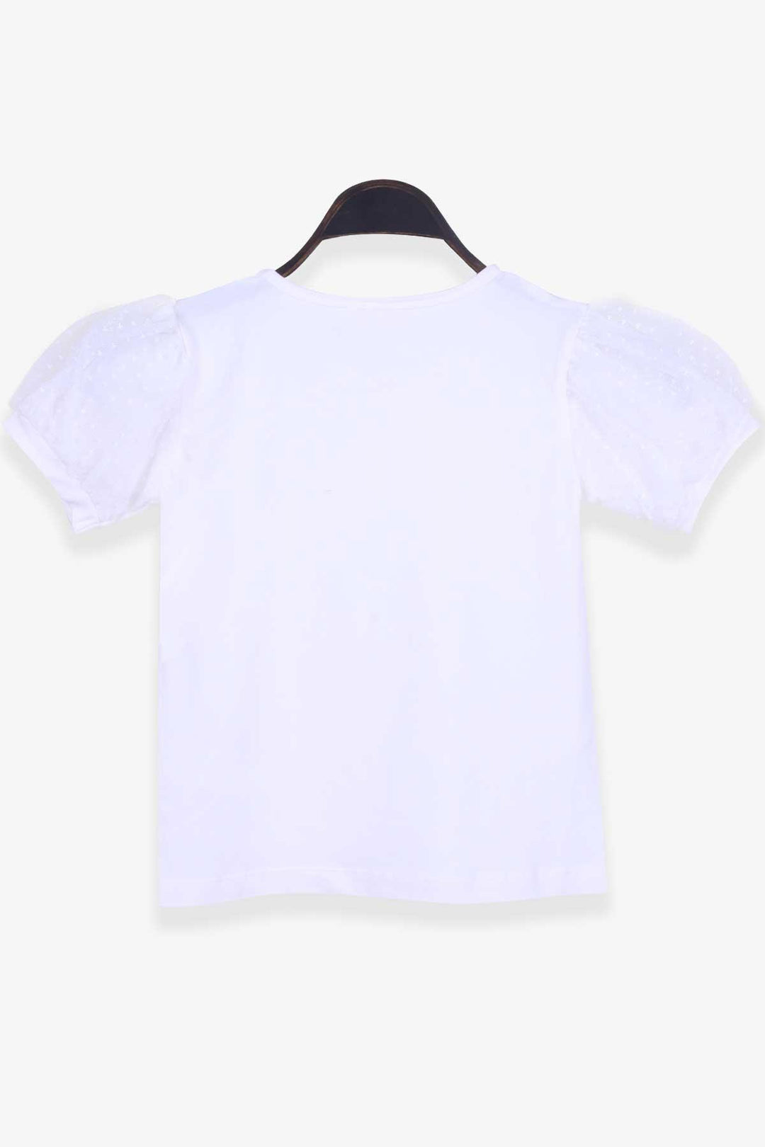 BRE Breeze Girl's T-shirt with Tulle Sleeves, 82 Years, Ecru - Viseu