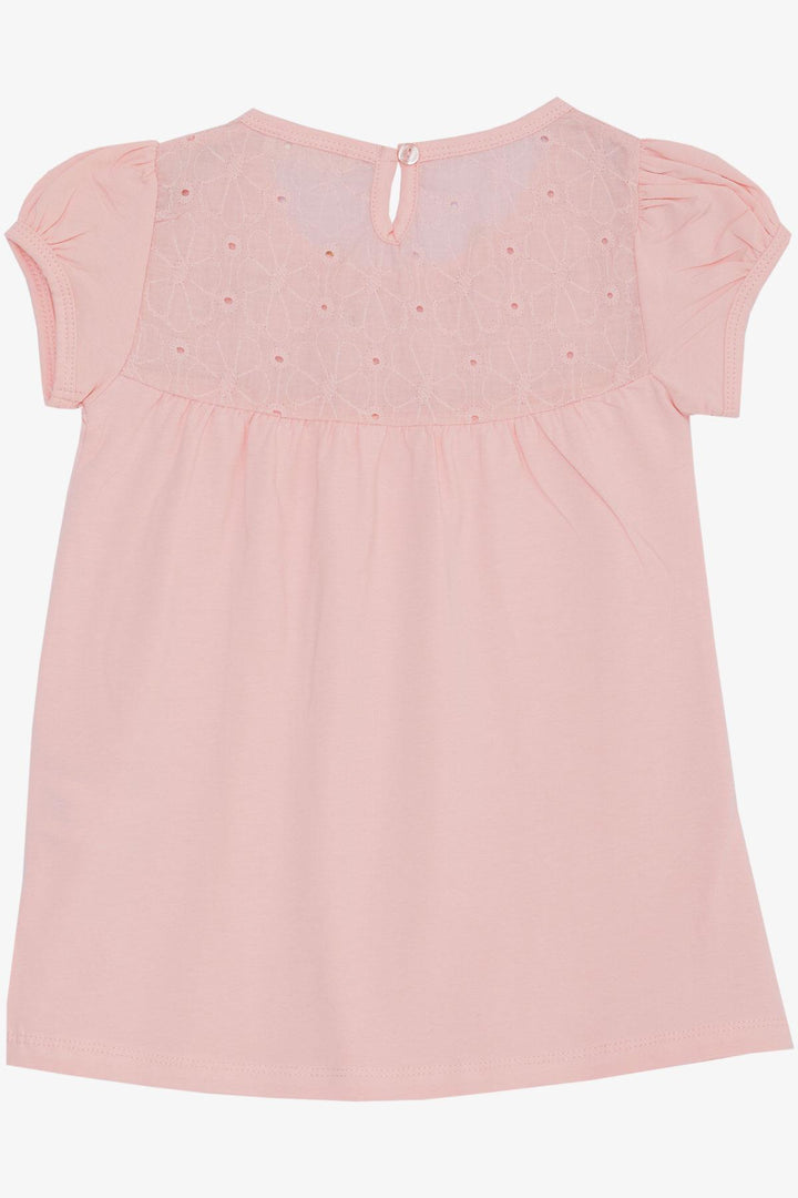 BRE Breeze Girl's T-Shirt Embroidered with Flower Embroidery, 4-8 Years, Pink - Dessau-Rosslau