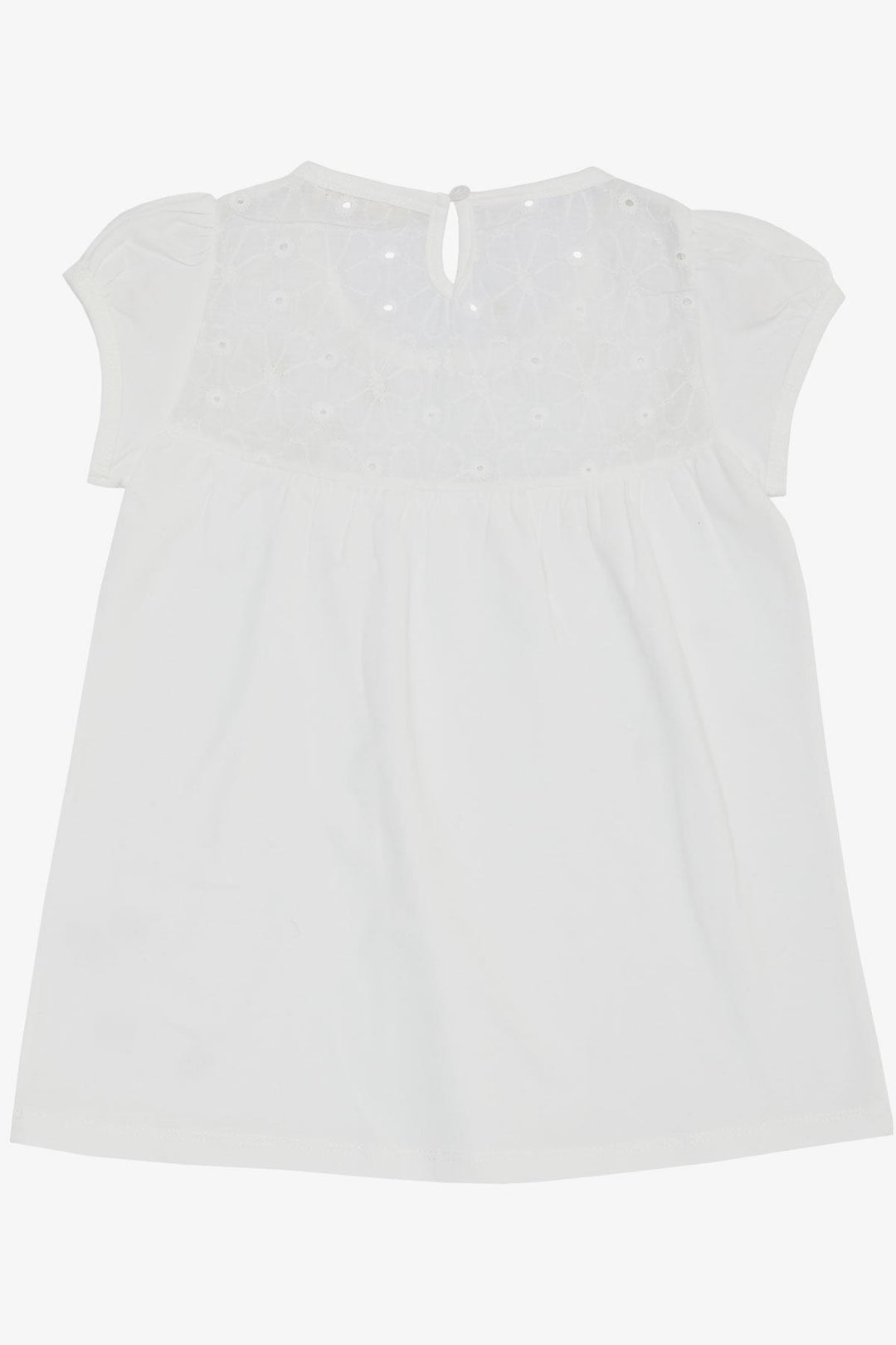BRE Breeze Girl's T-shirt Embroidered with Flowers, 4-8 Years, Ecru - Salina