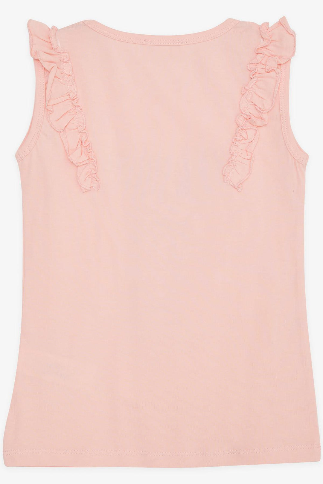 BRE Breeze Girl's T-Shirt with Ruffled Shoulders Ice Cream Printed 4-8 Years, Salmon - London