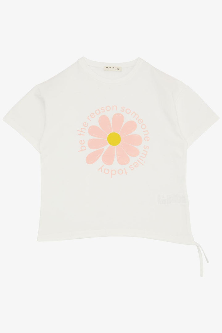 BRE Breeze Girl's T-shirt with Daisy Print 72 Years, Ecru - Ingelheim