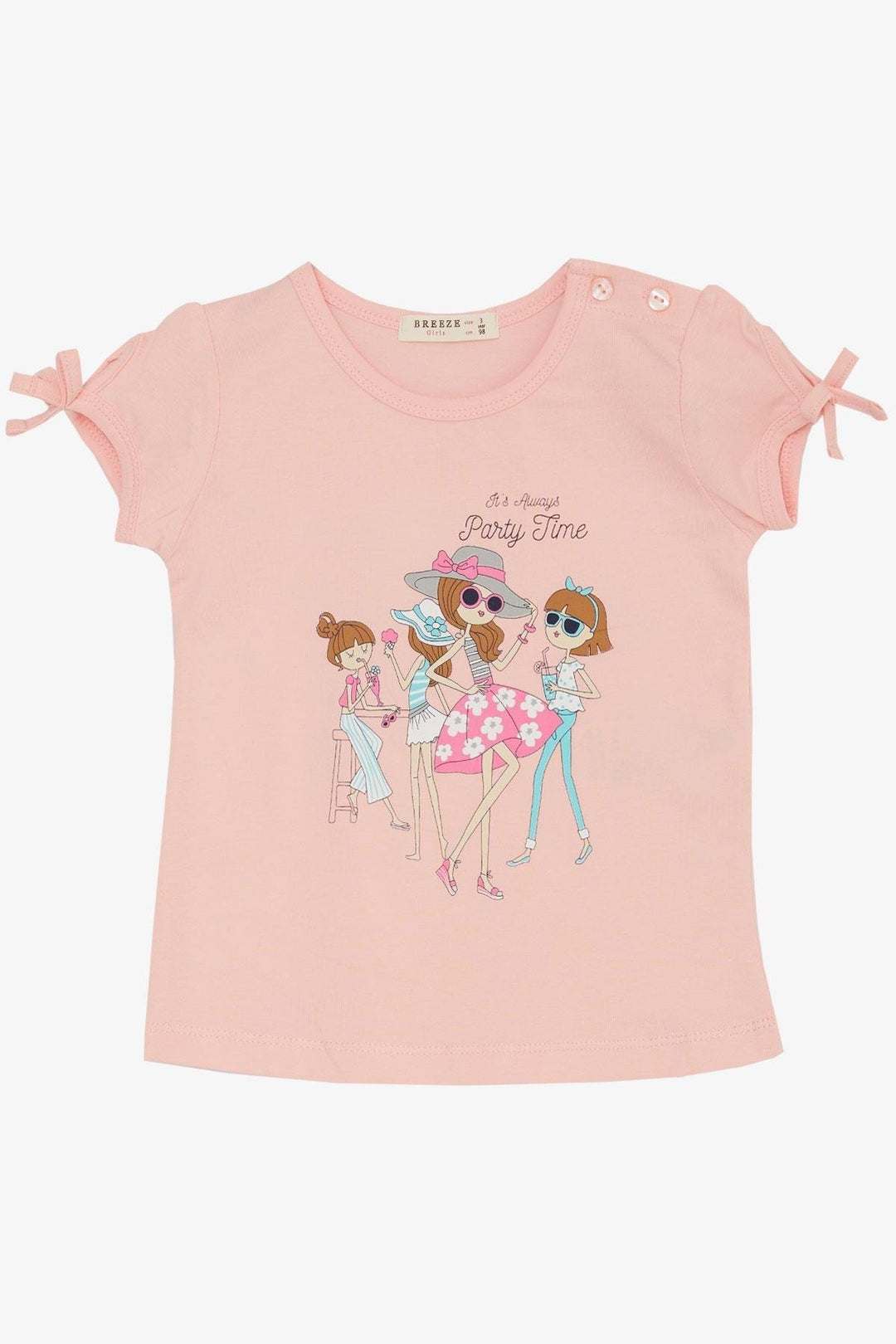 BRE Breeze Girl's T-shirt Party Time Happy Girls Printed 2-6 Years, Pink - Tooele