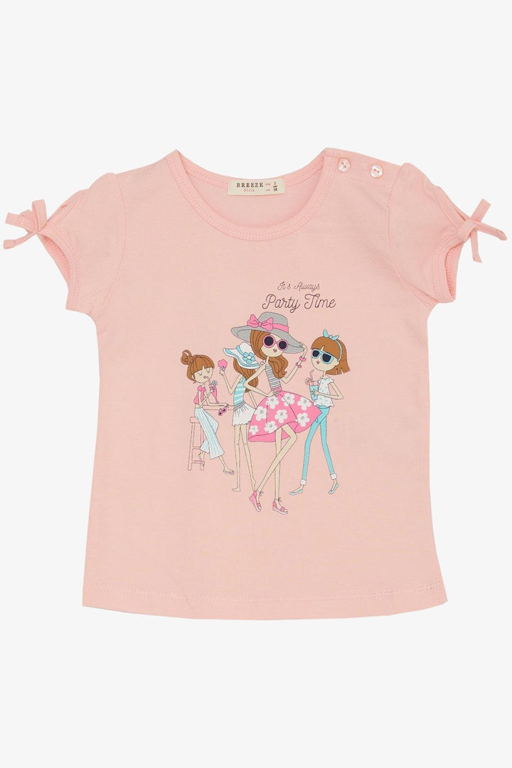 BRE Breeze Girl's T-shirt Party Time Happy Girls Printed 2-6 Years, Pink - Tooele