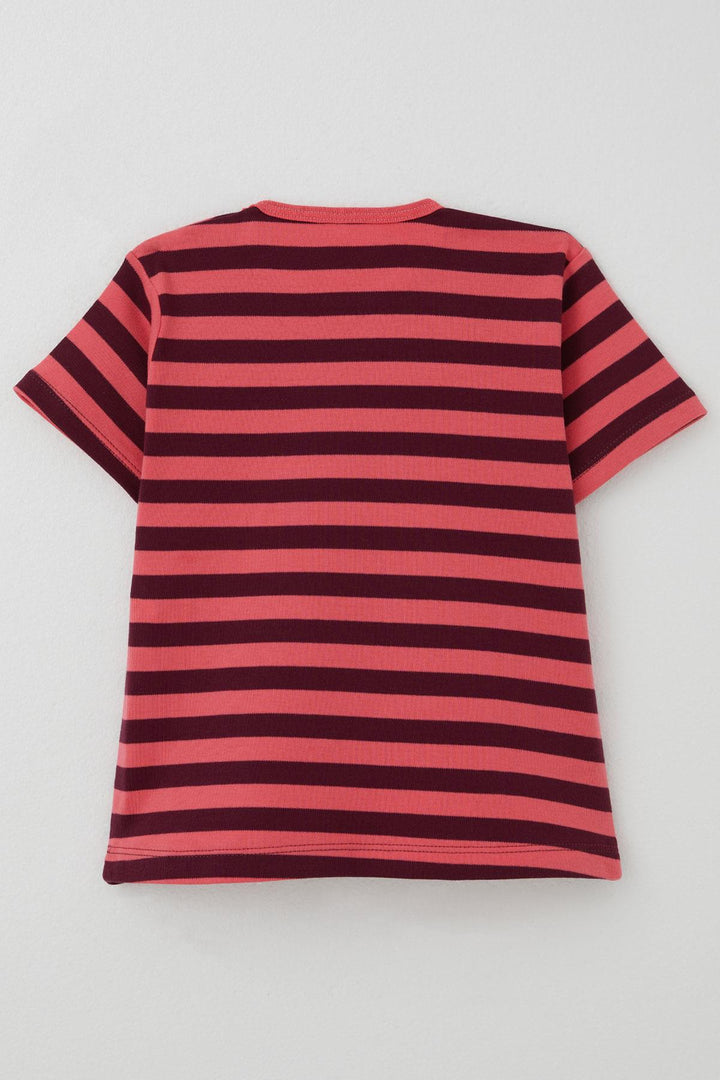 BRE Breeze Girl's T-shirt Striped Coral 1-4 Years - Ossining