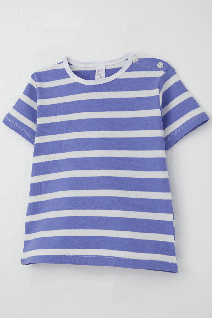 BRE Breeze Girl's T-shirt Striped 1-4 Years, Lilac - Mouscron