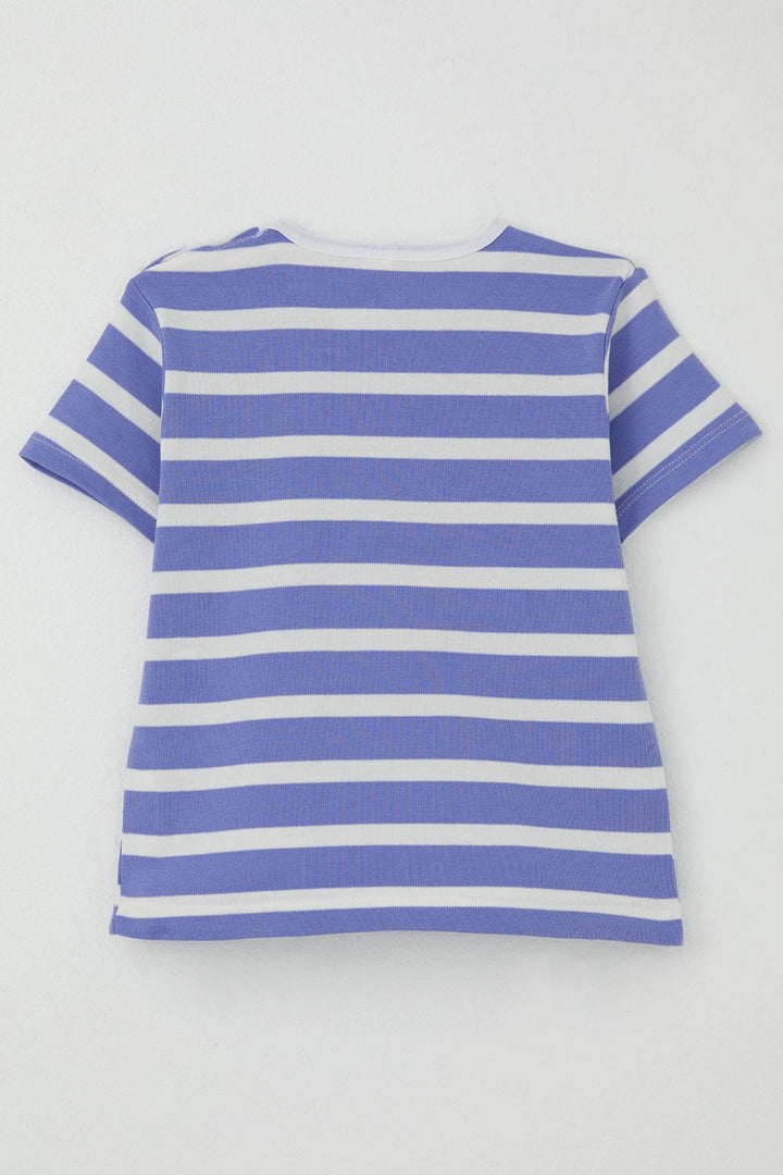BRE Breeze Girl's T-shirt Striped 1-4 Years, Lilac - Mouscron