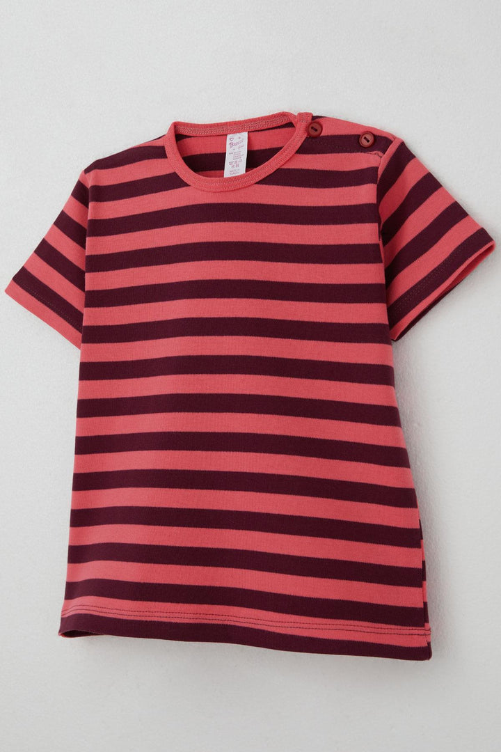 BRE Breeze Girl's T-shirt Striped Coral 1-4 Years - Ossining