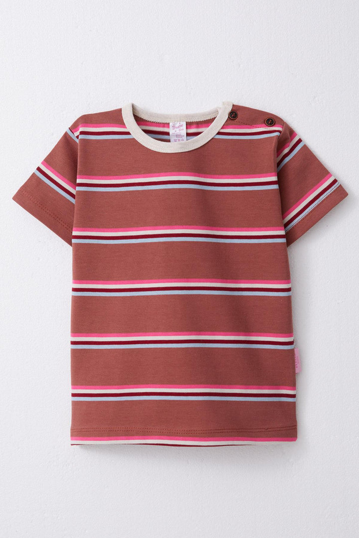 BRE Breeze Girl's T-shirt Striped 1-4 Years, Terracotta - Frankfurt (Oder)