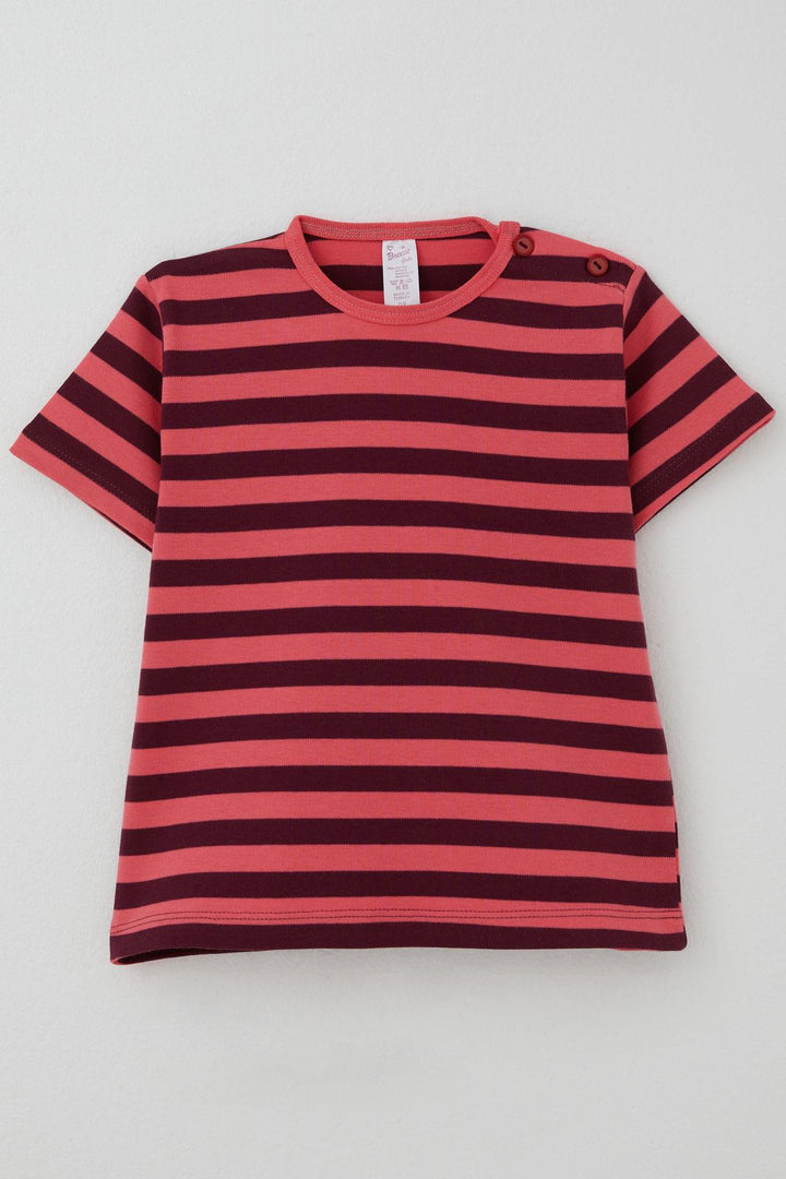 BRE Breeze Girl's T-shirt Striped Coral 1-4 Years - Ossining
