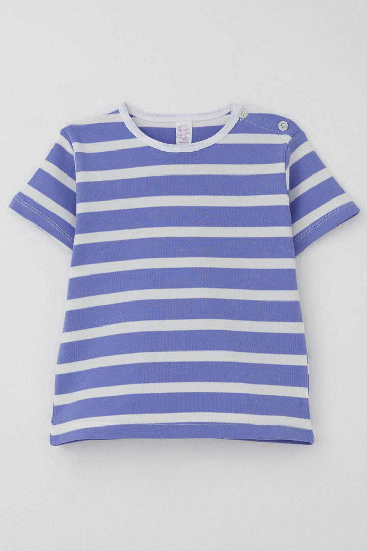 BRE Breeze Girl's T-shirt Striped 1-4 Years, Lilac - Mouscron