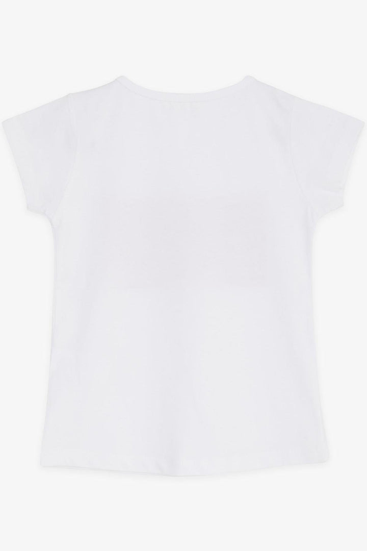 BRE Breeze Girl's T-shirt with Sequined Crescent Star, White, 64 Years - Santa Monica