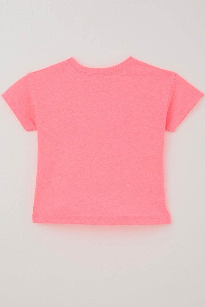 BRE Breeze Kız Çocuk Tişört Renkli Çiçek Nakış Detaylı 3-8 Yaş, Neon Pembe - Johnson City