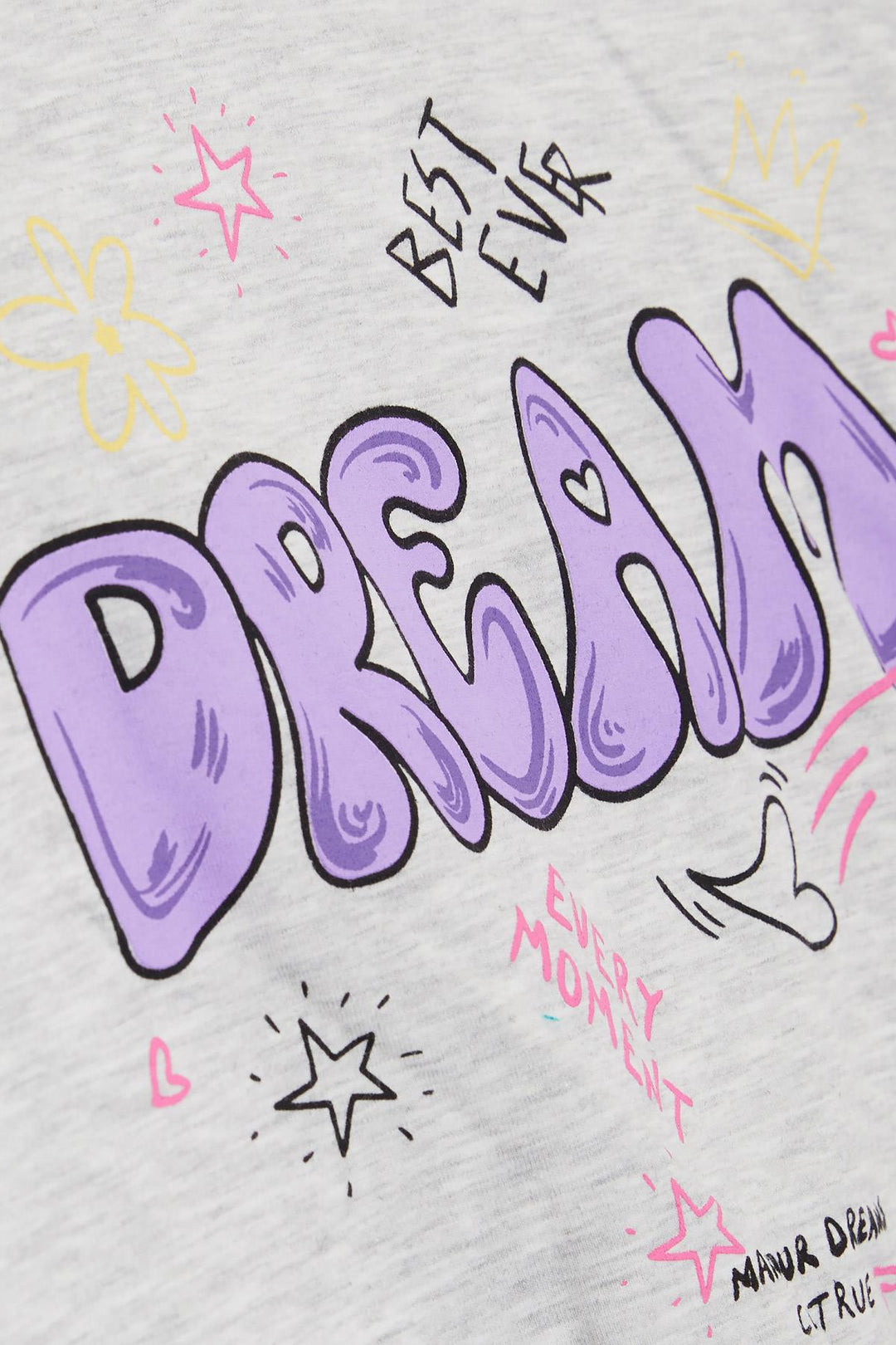 BRE Breeze Girl's T-Shirt Colorful Printed Dream Themed 50 Years, Light Grey Melange - Ellesmere Port