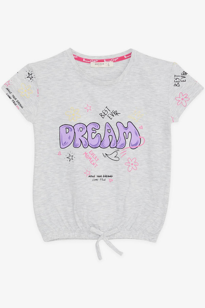 BRE Breeze Girl's T-Shirt Colorful Printed Dream Themed 50 Years, Light Grey Melange - Ellesmere Port