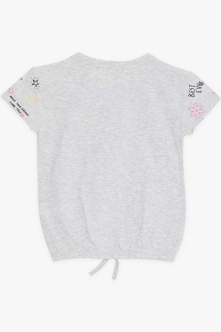 BRE Breeze Girl's T-Shirt Colorful Printed Dream Themed 50 Years, Light Grey Melange - Ellesmere Port