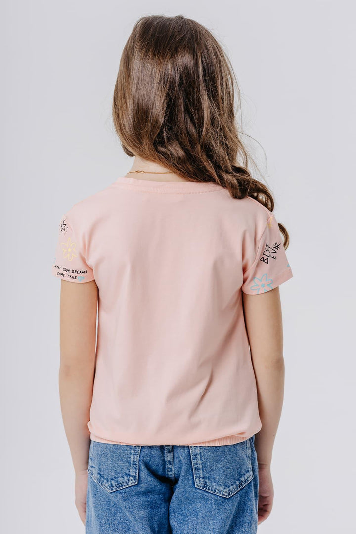 BRE Breeze Girl's T-shirt Colorful Printed Dream Themed 50 Years, Salmon - Council Bluffs