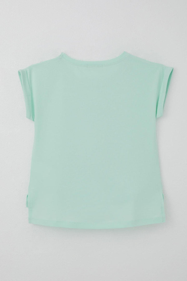BRE Breeze Girl's T-shirt Love Themed Heart Bow Printed 106 Years, Aqua Green - Moers