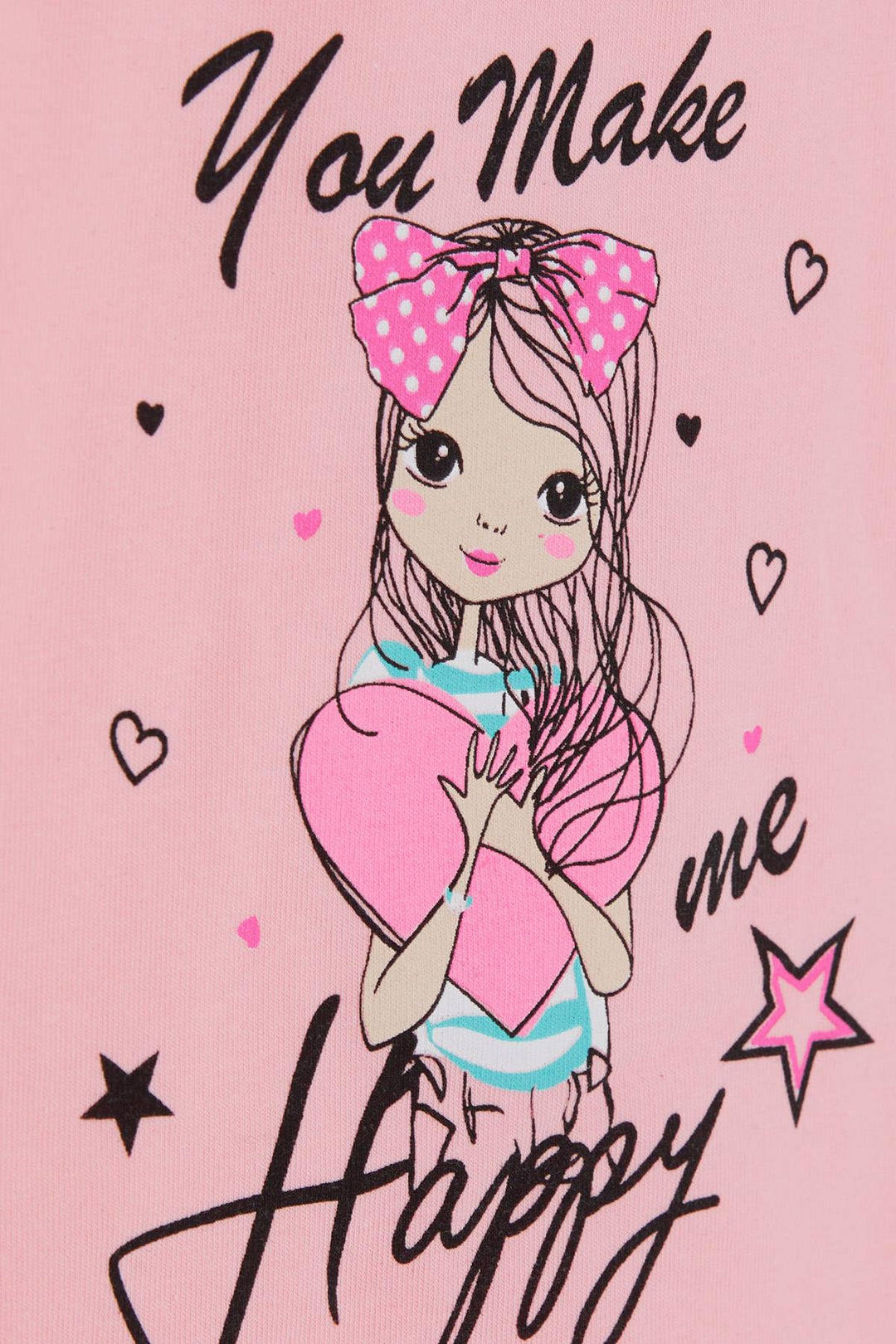 BRE Breeze Girl's T-shirt Cute Girl Printed with Lace Waist 1-4 Years, Pink - Atlanta