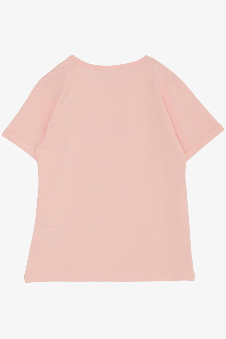BRE Breeze Girl's T-shirt with Rhinestone Writing & Heart Print, 84 Years, Pink - Ciampino