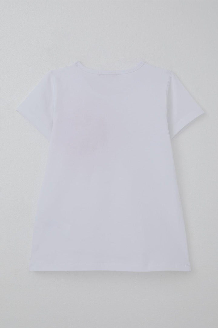 BRE Breeze Girl's T-shirt with Tulle Flower Accessories, 50 Years, White - Hagerstown