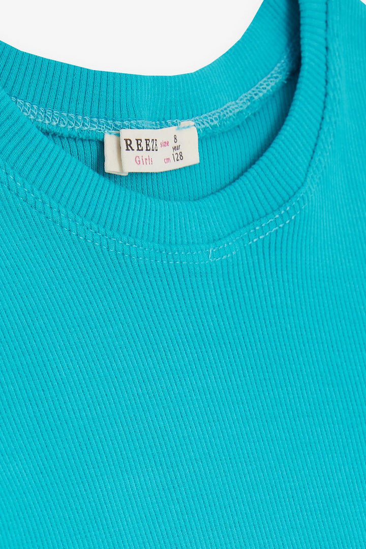BRE Breeze Girl's T-Shirt with Ruched Sides, 84 Years, Turquoise - Nettuno