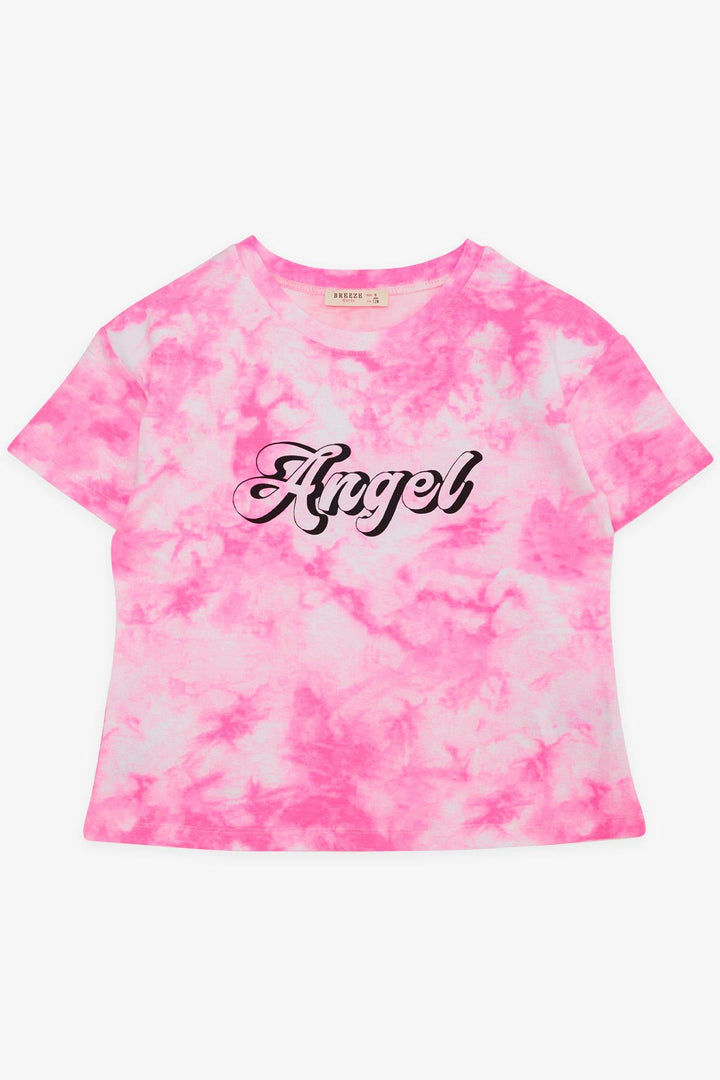 BRE Breeze Girl's T-shirt with Printed Text, 84 Years, Neon Pink - Bamberg