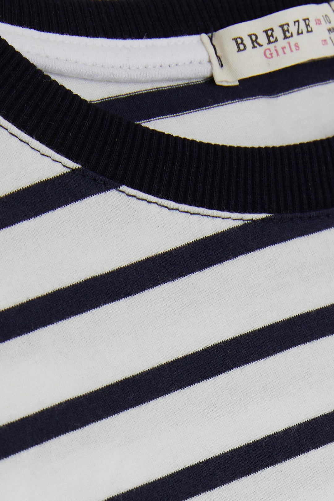 BRE Breeze Girl's T-shirt with Printed Text on the Front Short Striped 96 Years, White - Apatzingan de la Constitucion