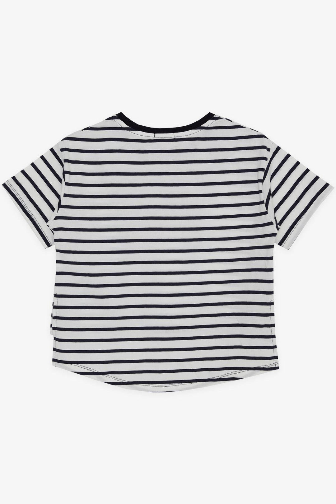 BRE Breeze Girl's T-shirt with Printed Text on the Front Short Striped 96 Years, White - Apatzingan de la Constitucion