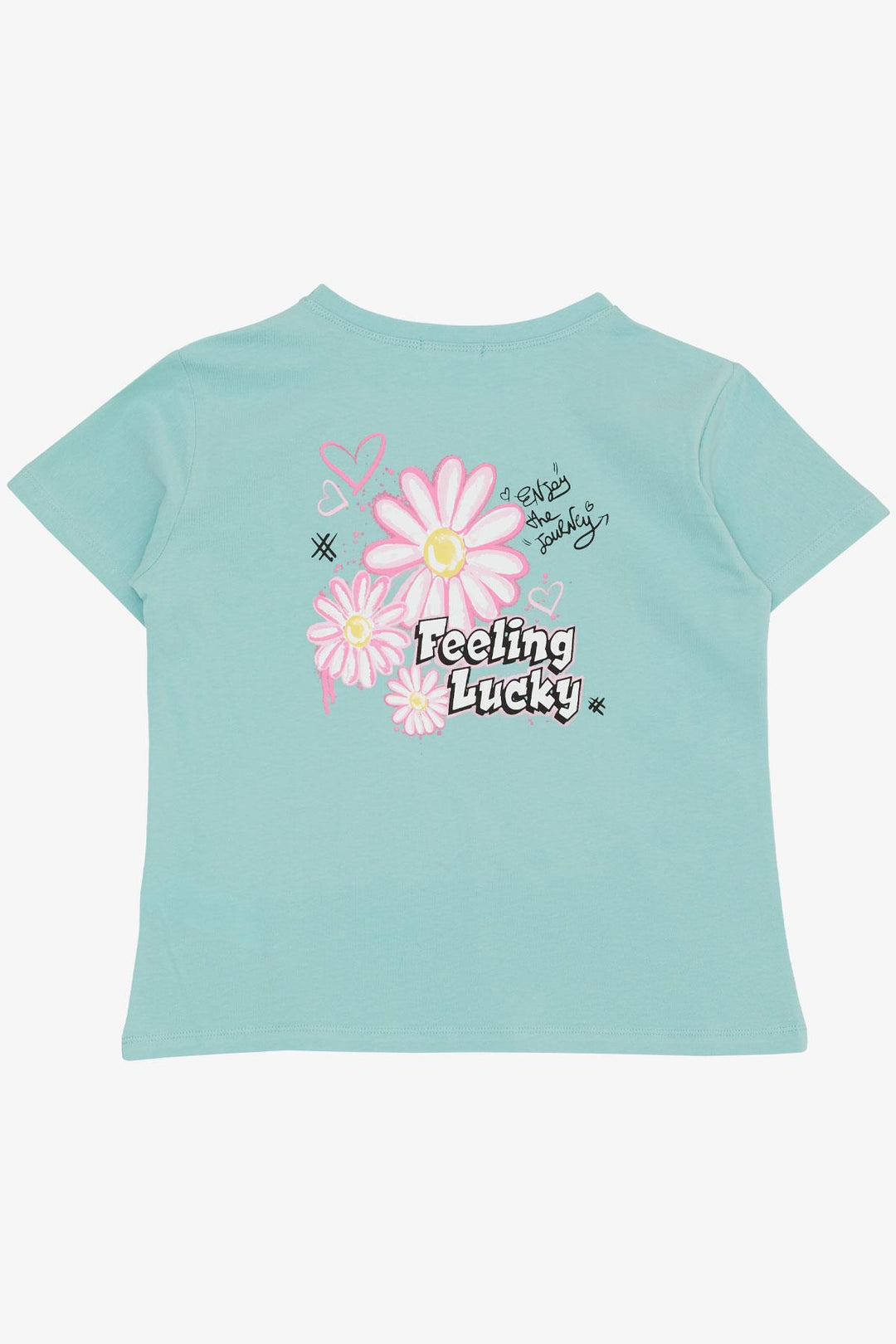 BRE Breeze Girl's T-shirt with Printed Text, 94 Years, Aqua Green - South Hill