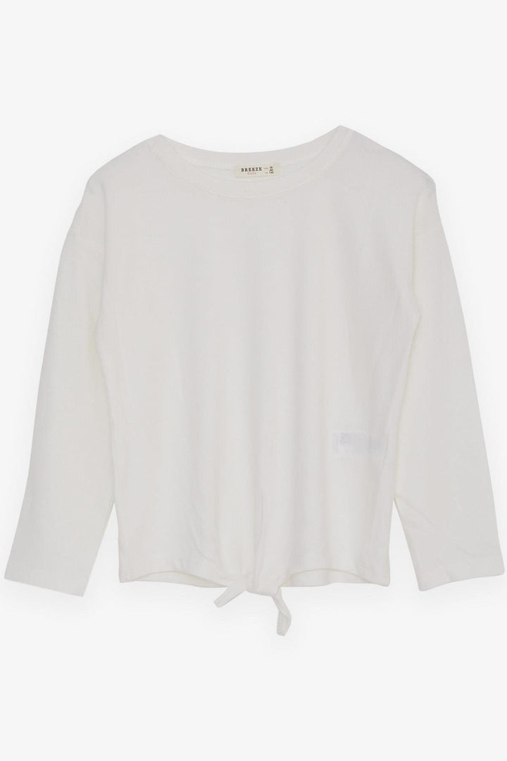 BRE Breeze Girl's Sweater with Lace-Up Detail 94 Years, Beige - Meriden