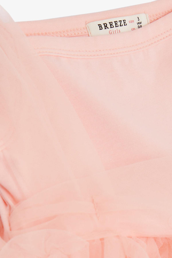 BRE Breeze Girl's Tulle Dress with Bow 1-4 Years, Salmon - Buxtehude