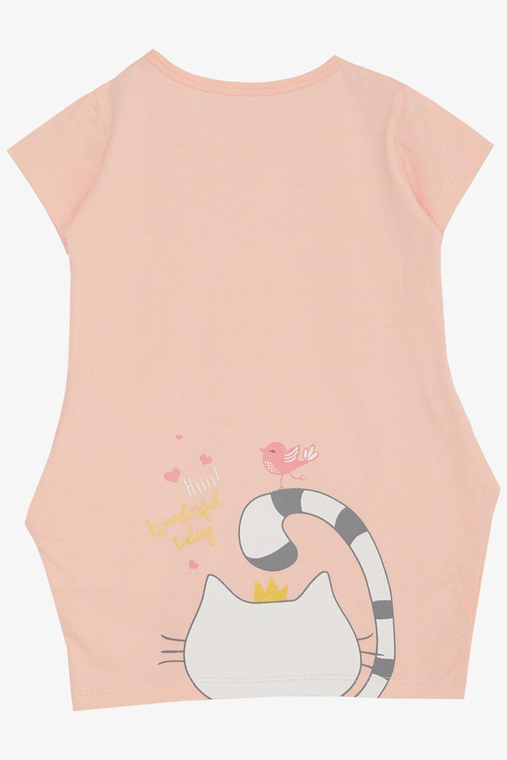 BRE Breeze Girl Child Tunic Dress Friendship Themed Princess Kitty Printed 1.5-5 Years, Powder - Caloundra