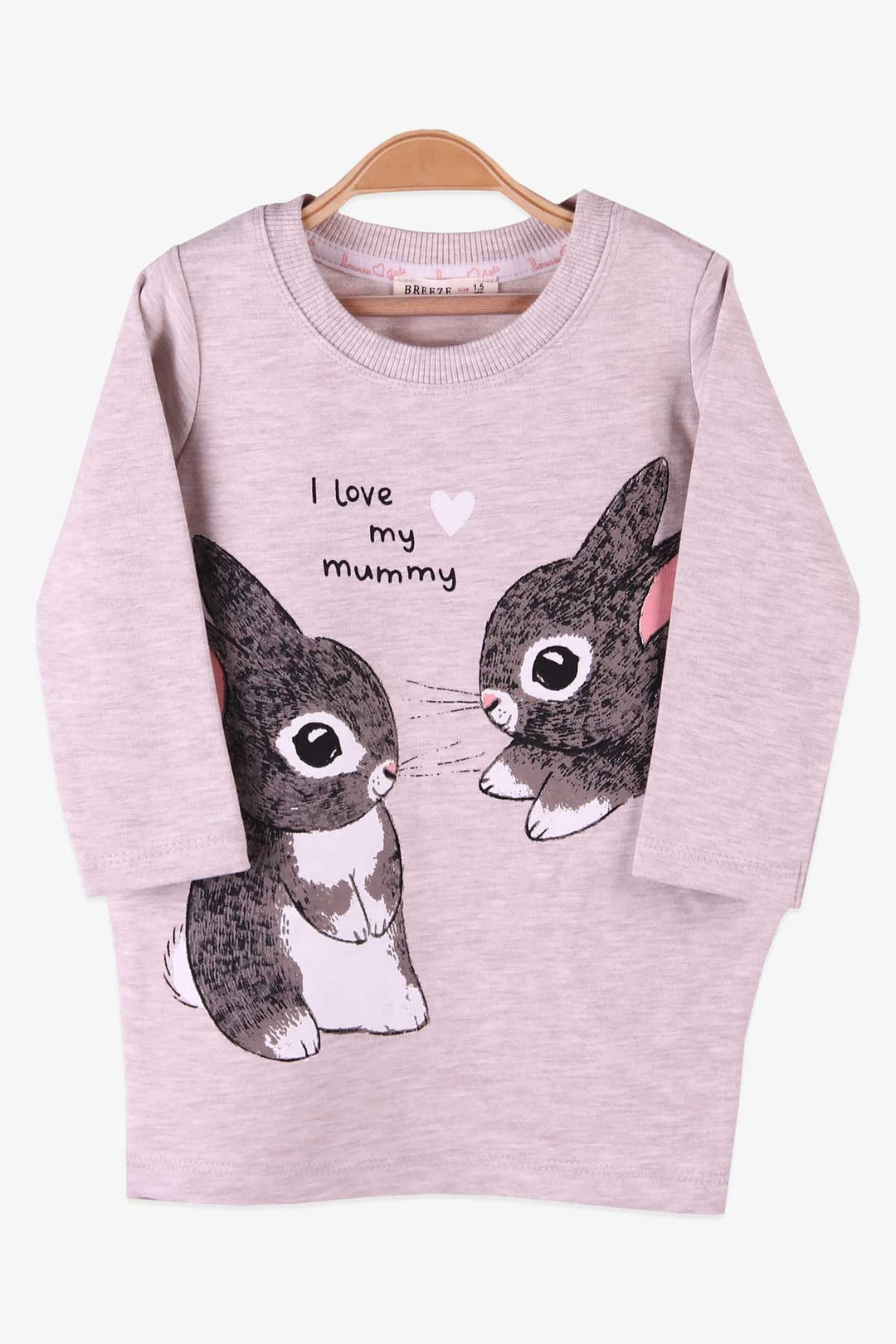BRE Breeze Girl's Tunic with Rabbit Pattern 1.5-5 Years, Beige - Nürtingen