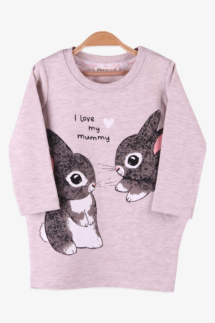 BRE Breeze Girl's Tunic with Rabbit Pattern 1.5-5 Years, Beige - Nürtingen