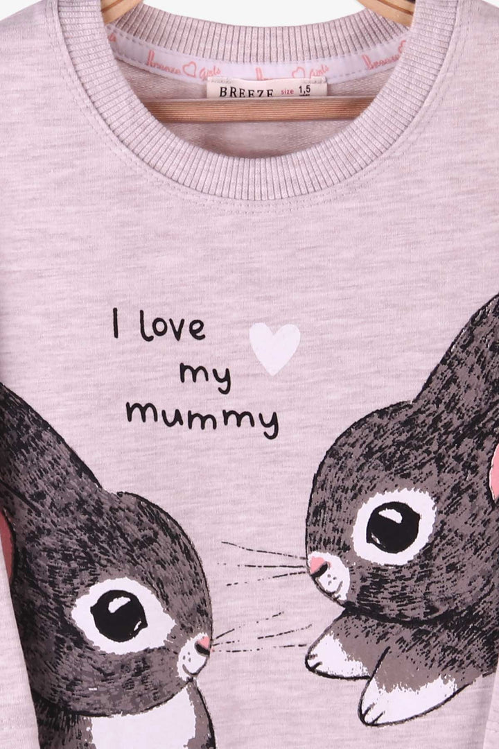 BRE Breeze Girl's Tunic with Rabbit Pattern 1.5-5 Years, Beige - Nürtingen