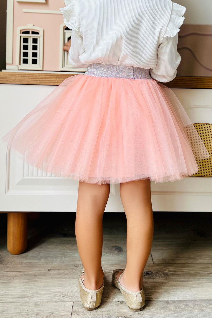 BRE Breeze Girl Child Tutu Skirt Waist Detailed Elastic 50 Years, Salmon - Blois